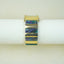 1990s Vintage Gold-Tone Green & Blue Accent Bracelet Cuff Watch