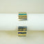 1990s Vintage Gold-Tone Green & Blue Accent Bracelet Cuff Watch