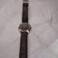 Vintage-Inspired Geneva Quartz Watch | Black & Gold Dial | Brown Faux Leather Band | Minimalist Dress Watch
