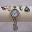 Holiday Charm Bracelet Watch | Silver Quartz with Interchangeable Christmas Charms | Festive Winter Jewelry