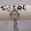 Holiday Charm Bracelet Watch | Silver Quartz with Interchangeable Christmas Charms | Festive Winter Jewelry