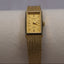 Vintage Pulsar Gold Mesh Women’s Watch | Rectangular Quartz Japan V220-0850 | Elegant Minimalist 1980s Style
