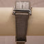 Art Deco Silver Rectangular Watch | Curved Crystal Quartz Timepiece | Vintage Gray Leather Unisex Watch | Grace Dreams Silver Collection