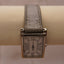 Art Deco Silver Rectangular Watch | Curved Crystal Quartz Timepiece | Vintage Gray Leather Unisex Watch | Grace Dreams Silver Collection
