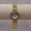 Vintage Rhinestone Cocktail Watch | Gold-Tone Halo Quartz Women’s Watch | 1980s–1990s Glam Bracelet Timepiece | Grace Dreams Luxe Collection