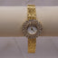 Vintage Rhinestone Cocktail Watch | Gold-Tone Halo Quartz Women’s Watch | 1980s–1990s Glam Bracelet Timepiece | Grace Dreams Luxe Collection