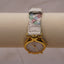 Vintage Chic Pastel Braided Watch | Gold Case Women’s Quartz Timepiece | Feminine Retro 1990s Fashion Watch
