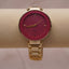 Minimalist Magenta Gold Watch | Modern Women’s Quartz Bracelet Watch | Chic Bold Statement Timepiece