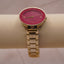 Minimalist Magenta Gold Watch | Modern Women’s Quartz Bracelet Watch | Chic Bold Statement Timepiece