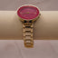 Minimalist Magenta Gold Watch | Modern Women’s Quartz Bracelet Watch | Chic Bold Statement Timepiece