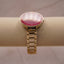 Minimalist Magenta Gold Watch | Modern Women’s Quartz Bracelet Watch | Chic Bold Statement Timepiece