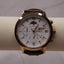 Men’s LIGE Moon Phase Watch | White Chronograph-Style Quartz Watch | Brown Leather Dress Watch