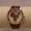 Vintage Santa Claus Christmas Watch | Glitter Holiday Gold-Tone Watch | Red Band Christmas Accessory