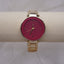 Minimalist Magenta Gold Watch | Modern Women’s Quartz Bracelet Watch | Chic Bold Statement Timepiece