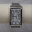 Art Deco Silver Rectangular Watch | Curved Crystal Quartz Timepiece | Vintage Gray Leather Unisex Watch | Grace Dreams Silver Collection