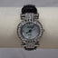 Genuine Leather, Black and Crystal Pearlized Park Lane Watch
