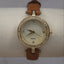 Classic Vintage 1990's  Women's Gold Watch with Tan Leather Band and Diamond