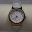 Vintage White Leather and Rose Gold Timex