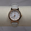Vintage White Leather and Rose Gold Timex