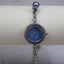 Côte d’Azur Silver Charm Bracelet Watch | Blue Dial Quartz Watch | Beach Charm Vintage Timepiece