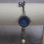Côte d’Azur Silver Charm Bracelet Watch | Blue Dial Quartz Watch | Beach Charm Vintage Timepiece