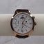 Men’s LIGE Moon Phase Watch | White Chronograph-Style Quartz Watch | Brown Leather Dress Watch