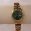 Emerald Elegance | Vintage Women’s Gold Watch with Green Dial & Day-Date Display