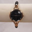Crystal Black Sparkly Beveled Gold Watch