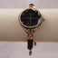 Crystal Black Sparkly Beveled Gold Watch