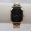 Anne Klein Gold-Tone Women’s Watch | Black Rectangular Dial | Roman Numerals | Elegant Dress Watch