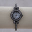 Vintage Geneva Crystal Bangle Watch – Petite Women’s Quartz Bracelet Watch, Gunmetal Rhinestone Dress Watch, Small Wrist Size