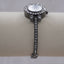 Vintage Geneva Crystal Bangle Watch – Petite Women’s Quartz Bracelet Watch, Gunmetal Rhinestone Dress Watch, Small Wrist Size