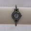 Vintage Geneva Crystal Bangle Watch – Petite Women’s Quartz Bracelet Watch, Gunmetal Rhinestone Dress Watch, Small Wrist Size