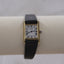 Vintage Seiko Tank-Style Quartz Watch – Roman Numerals, Gold-Tone Case, Black Leather Strap – Classic Minimalist
