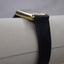 Vintage Seiko Tank-Style Quartz Watch – Roman Numerals, Gold-Tone Case, Black Leather Strap – Classic Minimalist