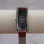 Vintage Geneva Red Dial Rectangular Watch | Burgundy Leather Strap | Minimalist Quartz Watch | Art Deco Inspired