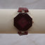 Vintage-Style Octagon Faceted Dress Watch – Deep Burgundy & Gold