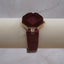 Vintage-Style Octagon Faceted Dress Watch – Deep Burgundy & Gold
