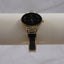 Anne Klein Diamond Dial Bangle Watch | Black & Gold-Tone Minimalist Wristwatch | Genuine Diamond Accent | Elegant Dress Watch Gift for Her